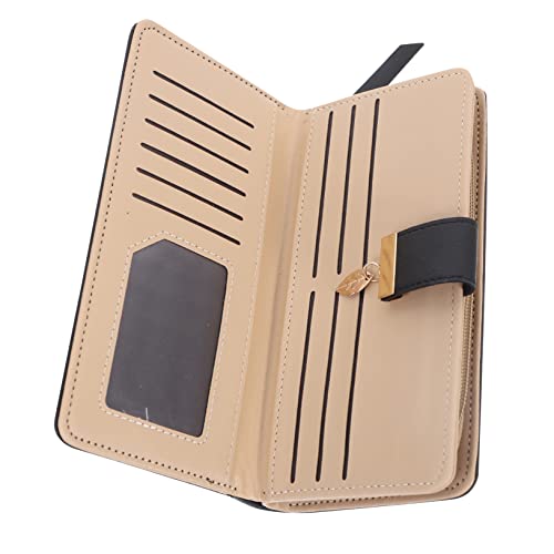 Long Clutch Wallet for Women Fashionable Hollow Leaf Zipper Purse Black Leather Wallet Stylish Clutch for Girls for Everyday Use