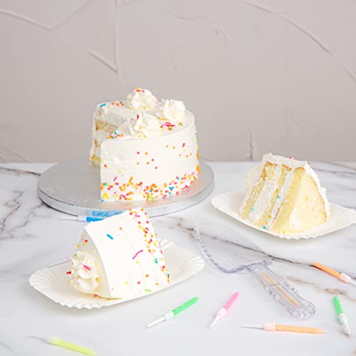 Restaurantware Pastry Tek 9.4 X 2.2 Inch Cake Server With Matches, 1 Serrated Edge Dessert Server - Sliding Storage Compartment, Disposable, Clear Plastic Pie Server, Matches Included #TOP5