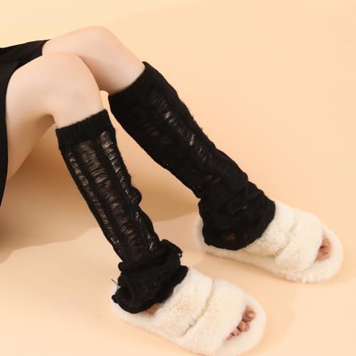 Black Leg Warmers Goth Y2K Leg Warmers for Girls Fashion Legs Warmer Kawaii Legs Warmer for Women Harajuku Gyaru Clothes3