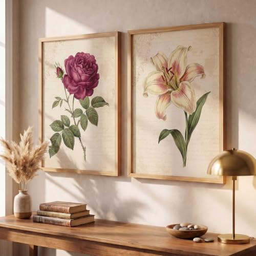 Image of YANVEER Botanical Wall Art Painting | Wall Frames For Home Decor Office Living Room | Poster With Frame Wall Decoration Painting | Premium Art Framed Wall Painting For Home Decor | Set of 2 (10X13 inch)
