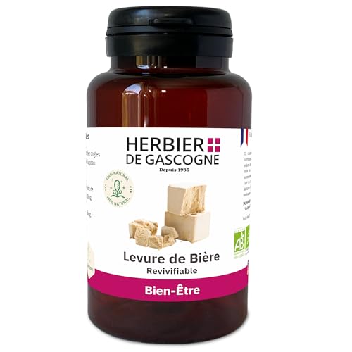 Levure de bière revivifiable BIO | 200 gélules | Bien-Être & Beauté | 320 mg dosage 100% naturel sans additif et non comprimé | L'HERBIER DE GASCOGNE | Herboriste...