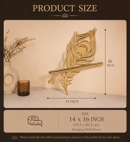 Image of ALCU Aluminium Peacock Harmony Wall Art for Home with Brass Tone, Vibrant Aesthetic Handcrafted Metal Artwork, Elegant Peacock Design Decor, Perfect for Living Room, Bedroom, or Office
