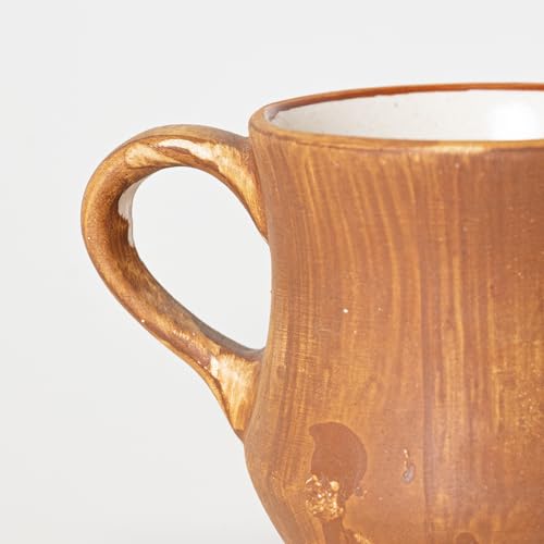 Image of KALAKRITI 160ml Brown Textured Ceramic Milk Pot with Handle | Tea Milk Server | Creamer Jug | Ceramic Milk Pourer | Dining Tableware (Set of 1)