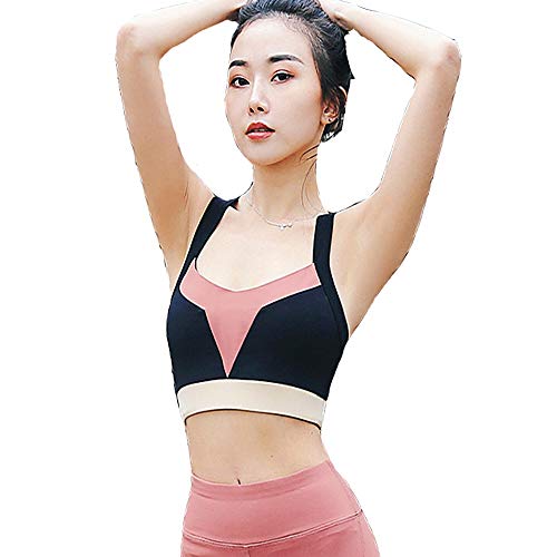 MAATCHH-CSB Women's sports bras Women's Sports Bra Impact Workout Bra U Neck Criss Cross Back Contrast Color Gym Yoga Bra Soft and light (Color : Pink, Size : XL)