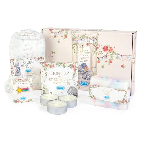 Me to You Tatty Teddy Letterbox Birthday Gift Set Includes Fluffy Socks, Sprinkle Soap, Sprinkles Tealights & Pin Badge - Signature Collection, Blue, Rainbow
