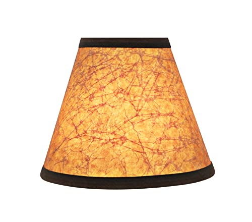 Image of Aspen Creative 32117-5A Small Hardback Empire Shape Chandelier Clip-On Lamp Shade Set (5 Pack), Transitional Design in Dark Brown, 6 inch bottom width (3 inch x 6 inch x 5 inch)