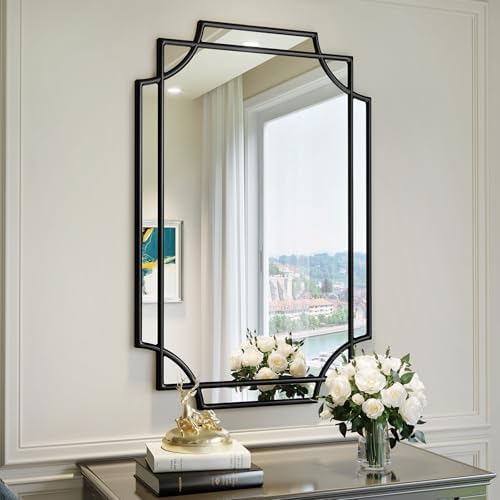 Dining Room Mirrors for Wall, 24x36 Inch Art Deco Black Decorativ...
