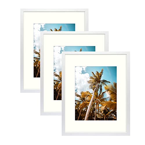 Image of Frametory 16x20 Picture Frame for Wall, Display Picture 11x14 with Mat or 16x20 Without Mat, Gifts for Family(White, 3 Pack)