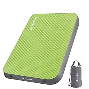 Self-Inflating Sleeping Pad – 4” Ultra-Thick Foam Interior, Insulated Camping Mattress with Pump Sack for Tent, Car, Truck, Van, Home – Portable Roll-Up Bed for 4-Season Comfort (Double)