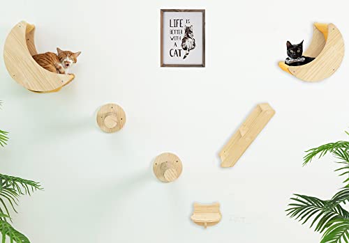 Cat Shelf For Wall Hammock Climbing Shelves And Perches Solid Wood Cat Steps For Activity Indoor Cats Wall Furniture 3Pcs/Set #TOP5