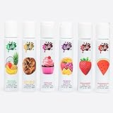 Wet 6-Pack Flavors Sampler - Strawberry, Watermelon, Passion Punch, Tropical Explosion, Chocolate Chip Cookie, and Cupcake | Made Without Parabens, Gluten-Free, Stain-Free, Travel-Friendly, 1 fl oz ea