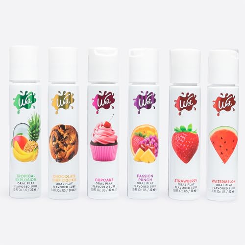 Wet 6-Pack Flavors Sampler - Strawberry, Watermelon, Passion Punch, Tropical Explosion, Chocolate...