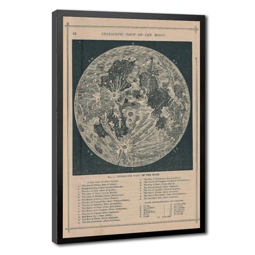 Impression lune vintage 50x75 cm toile suspendue salon