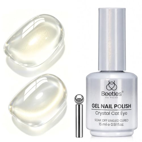 Beetles Gold Cat Eye Gel Nail Polish, Frosted Sugar, 15ml HEMA-Free