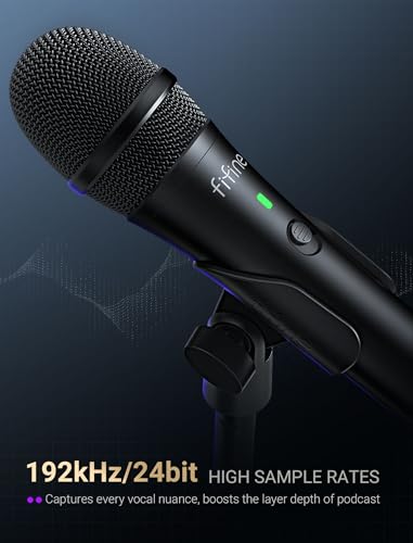 FIFINE USB/XLR Dynamic Microphone for Podcast Recording, Studio Handheld Mic with Desktop Stand for Vocal, Voice Over, Streaming, Black-AmpliTank TANK2 - Image 3