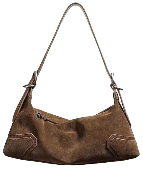Suede Hobo Bags for Women Retro Handbags Elegant Crossbody Shoulder Purses Satchel for Travel Work 2025