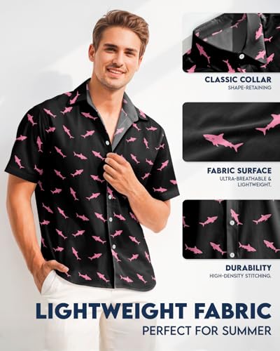 Image of 99TIMORO Fathers Film Button Down Shirt for Men, Funny Hawaiian Short Sleeve Top, Summer Beach Gifts