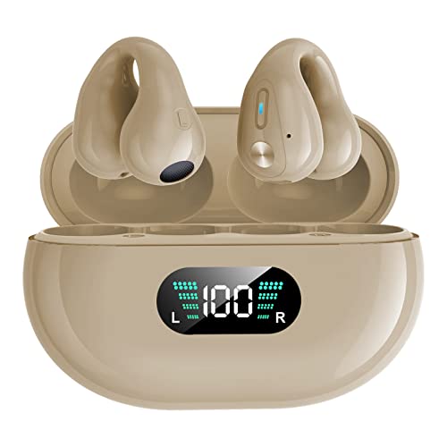 Docooler YYK-Q80 Wireless Earbuds Headphones with Earhooks Built-in 350mAh Battery Clip-on Earphone BT5.3 Headset with HiFi Stereo Built-in Mic Headset for Workout Black