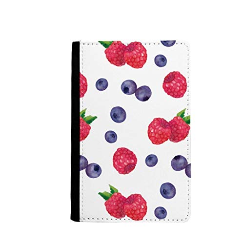 Portefeuille voyage passeport 3.7x5.8 inch étui motif myrtille fraises
