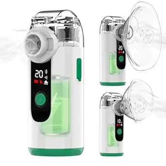 Hand-held Nebulizer for Respiratory System, Portable Nebulizer with Self-Clean Mode, Rechargeable Nebulizer for Home Office Travel