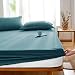 BATlaM Sábanas de Algodón 150x200+30cm Azul-Verde Premium 100% algodón Egipcio Calidad hotelera Juego de sábanas Extra Profundas Doble británica
