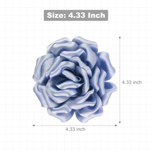 Image of 4.3 inch Red Rose Hair Clip Large Flower Brooches for Women | Charming Flowers Pins for Clothes | Turn Heads with Stylish Rose Hair Clip Flower Brooch Pin for Clothes & Clips for Woman