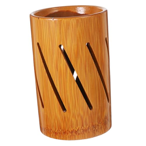 GRIRIW Utensil Holder for Kitchen Countertop Rustic Chopstick Organizer Ample Storage for and Spoons Elegant Design with Hollowed out Detail for Dining Table Decor