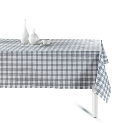 Miss Savon Tiscdecke - Kariert Tischtuch Grau-Weiß Tischdecken für...