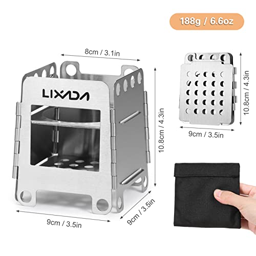 Lixada Camping Stove Wood Burning Stoves Portable Backpacking Stove Stainless Steel Alcohol Stove For Outdoor Camping Hiking Backpacking Picnic Bbq #TOP4