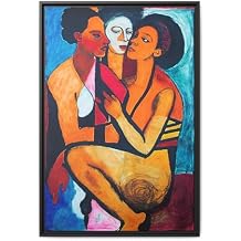 Canvas Print, Nude Woman Portrait Art, Framed Wall Decor Print, Gift, Multi-color Artwork, Black Art, Home Decor #10