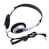 Sturdy Retro Wired Headphones Silver Vintage Design Compatible with PC Smartphones and Tablets for School and Library