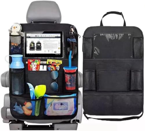 Organizador de Carro Porta Trecos para Banco Traseiro, 10 Bolsos Poliéster Resistente, Grande Capacidade, Ideal para Viagens, Pais e Motoristas de Aplicativo
