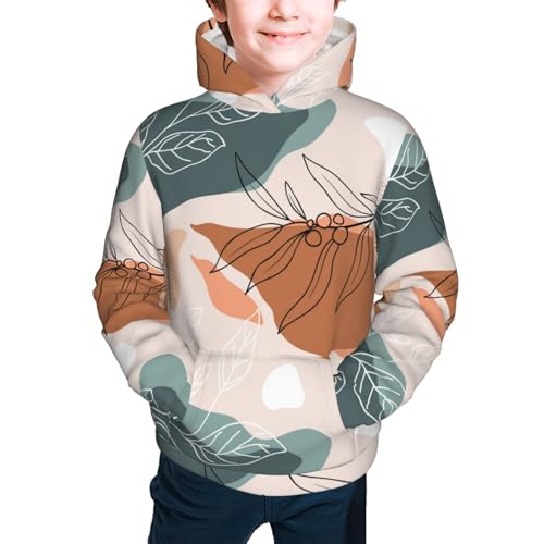 Flowers and Leave Kid Hoodies Boys Sweatshirts Girls Pullover with Pocket3