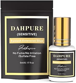 DAHPURE Lash Extension Glue Strong Hold Lash Glue for Eyelash Extensions No Fume No Irritation Long Lasting Drying Time 2-3 Seconds for Sensitive Eyes Eyelash Extension Supplies