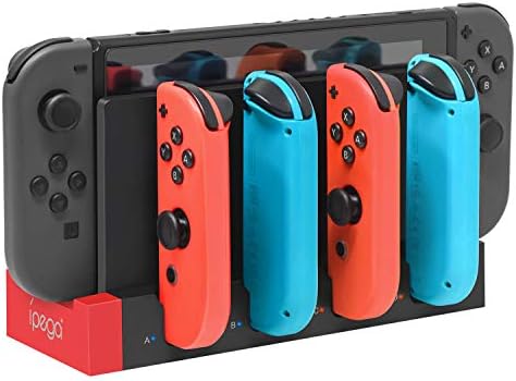 FYOUNG Charger for Switch &Switch OLED Joy Cons Controllers, Charging Dock Base Station for Nintendo Switch Joycons with Indicator, Charger Station Stand for Joy Cons