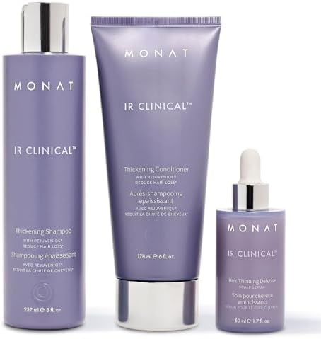 MONAT IR Clinical System – Complete Hair Care Restoration Kit with Thickening Shampoo, Conditioner & Thinning Defense Serum – Strengthens, Protects, & Revives Hair for Thicker, Fuller-Looking Results