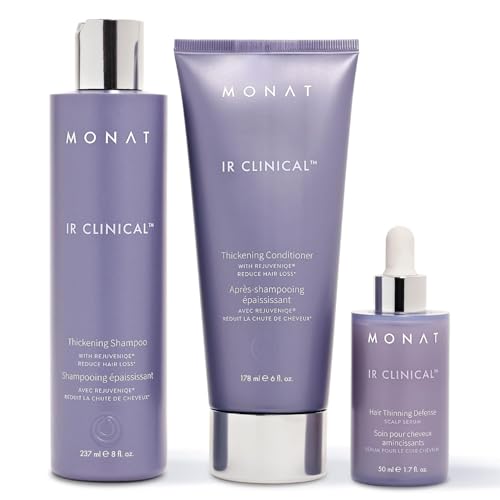 MONAT IR Clinical System – Complete Hair Care Restoration Kit with Thickening Shampoo, Conditioner & Thinning Defense Serum – Strengthens, Protects, & Revives Hair for Thicker, Fuller-Looking Results