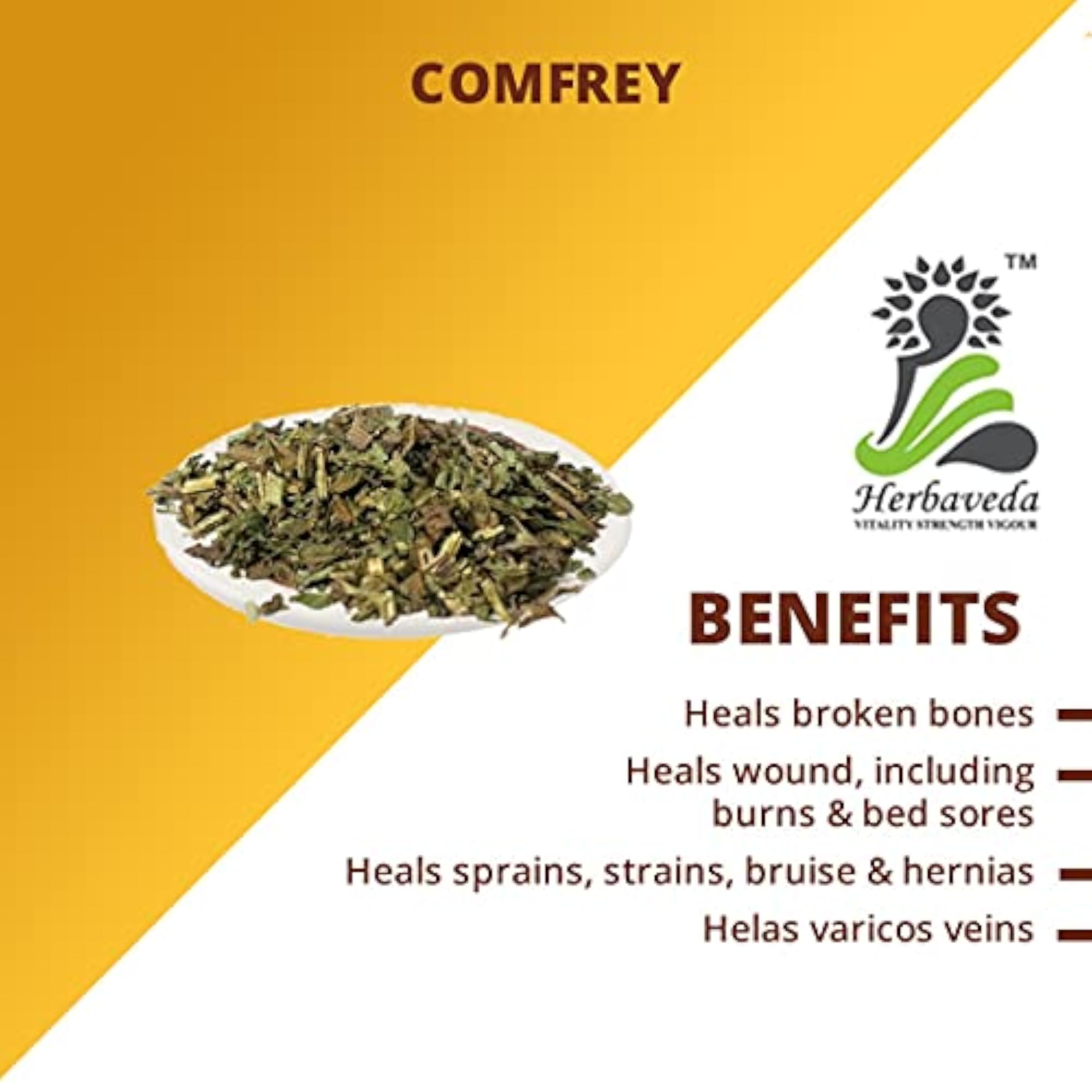 Comfrey Leaves Dried for Tea 500g, Organic Herb