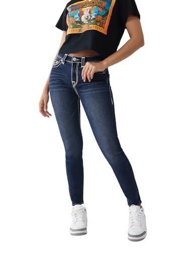 True Religion womens Jennie Mr Super Skinny Super T Jeans, Medium Wash, 24W x 32L US