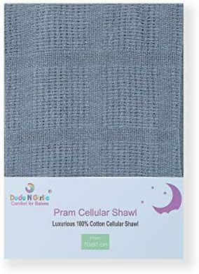 Dudu N Girlie Baby Blanket for Newborn | Warm & Cosy Cellular Baby Blanket | 100% Extra Soft Breathable Cotton, Pram/Travel/Moses Basket (90 x 70 cm) Pink.