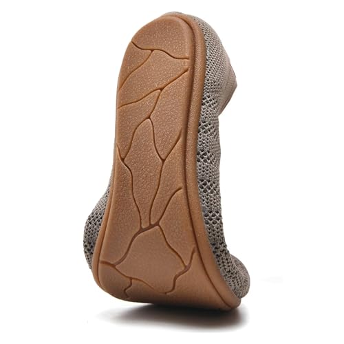 Image of poemlady Women's Ballet Flat Shoes Dress Shoes Knit Round Toe Slip On Ballerina Walking Flats Shoes for Woman Low Wedge Casual