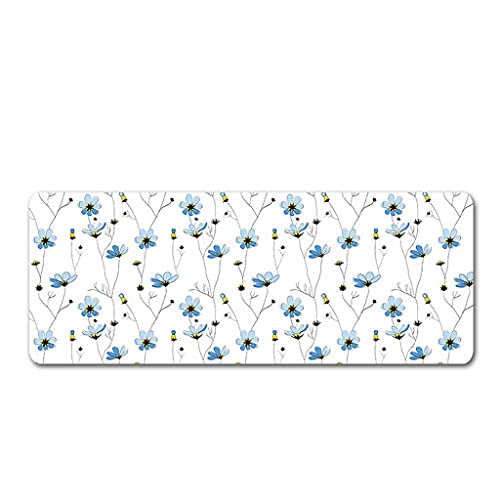 Tapis de souris gaming XXL fleuri de 1000x500 mm pour bureau PC