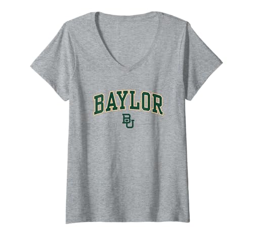 Womens Baylor Bears Arch Over Officially Licensed V-Neck T-Shirt