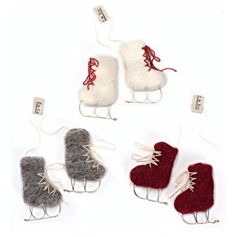 Én Gry & Sif Schlittschuh-Anhänger I süße Weihnachtsanhänger, handgemachte Weihnachtsdeko, Winterdeko aus Filz Cover