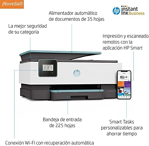 HP OfficeJet 8015 4KJ69B, Impresora Multifunción Tinta, Color, Imprime,  Escanea, Copia, Wi-Fi, HP Smart App, Apple AirPrint, Incluye 2 Meses del  Servicio Instant Ink, Verde Oasis : Hp: Amazon.es: Informática