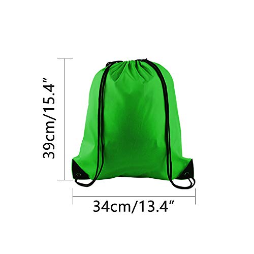 Kuuqa 12 Pcs Drawstring Backpack Bags String Backpack Bulk Sport Gym Sack Bags For School Traveling And Storage (Dark Green) #TOP1