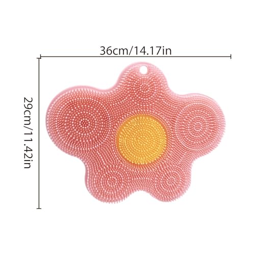 Tapis à récurer en silicone pour douche et brosse de dos murale - 5