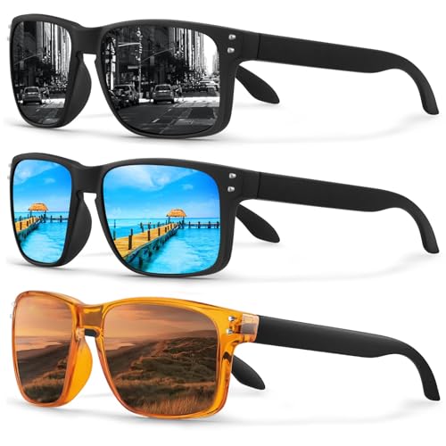 Image of KUGUAOK Polarized Sports Sunglasses for Men Driving Cycling Fishing Sun Glasses 100% UV Protection Goggles