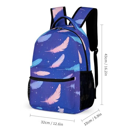 Flying Feathers Funny Backpack Sets Lightweight 3Pcs Daypack Set with Lunch Box And Pencil Case for Women Men2