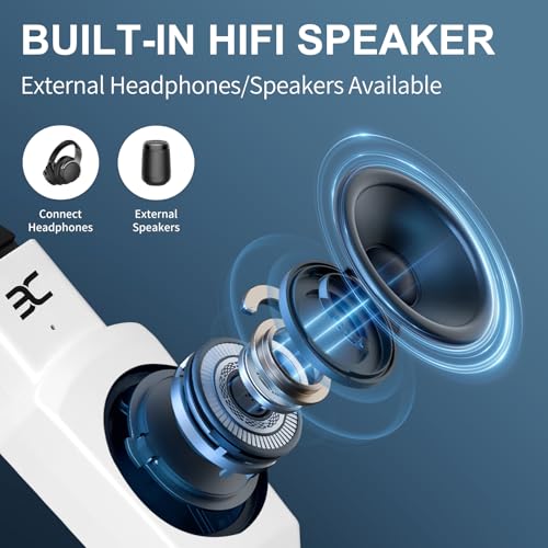 EX Electric Digital Wind Instrument, Electric Saxophone, with 12 Tones, 3 Fingering Modes, 3-Octave Range, Auto Vibrato & Transpose, Bluetooth MIDI & Rechargeable, White - Thumbnail 4